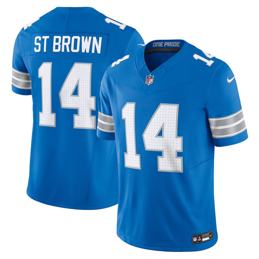 Men Detroit Lions #14 Amon-Ra St. Brown Nike Blue Vapor F.U.S.E. Limited NFL Jersey